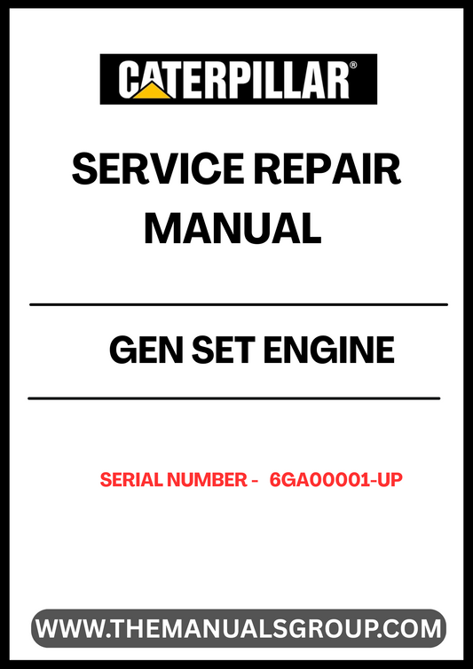 Unlock the full potential of your CAT Gen Set Engine with our comprehensive Service Repair Manual, specifically designed for serial numbers 6GA00001 and up. This manual is an essential resource for technicians and DIY enthusiasts alike, providing detailed instructions and insights to ensure your engine operates at peak performance.