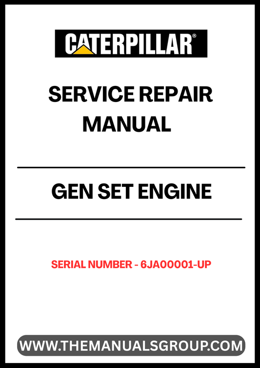 Unlock the full potential of your CAT GEN SET engine with our comprehensive Service Repair Manual, specifically designed for serial numbers 6JA00001 and up. This manual is an essential resource for technicians and DIY enthusiasts alike, providing detailed instructions and insights to ensure your engine operates at peak performance.