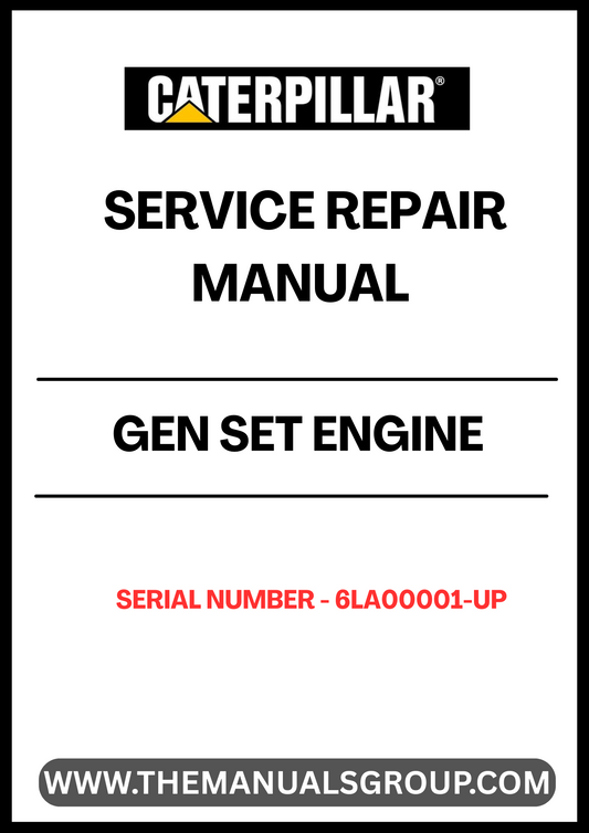 Unlock the full potential of your CAT Gen Set Engine with our comprehensive Service Repair Manual, specifically designed for serial numbers 6LA00001 and up. This manual is an essential resource for technicians and DIY enthusiasts alike, providing detailed instructions and insights to ensure your engine operates at peak performance.