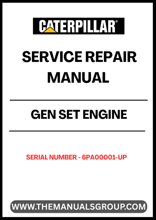  Ensure your CAT Gen Set engine operates at peak performance with our comprehensive Service Repair Manual, specifically designed for serial numbers 6PA00001 and up. This manual is an essential resource for technicians and DIY enthusiasts alike, providing detailed instructions and insights for effective maintenance and repair.
