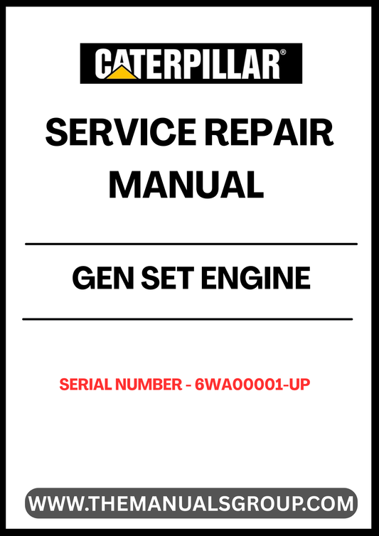 Ensure your CAT Gen Set engine operates at peak performance with our comprehensive Service Repair Manual, specifically designed for serial numbers 6WA00001 and up. This manual is an essential resource for technicians and DIY enthusiasts alike, providing detailed instructions and insights into maintenance and repair procedures.