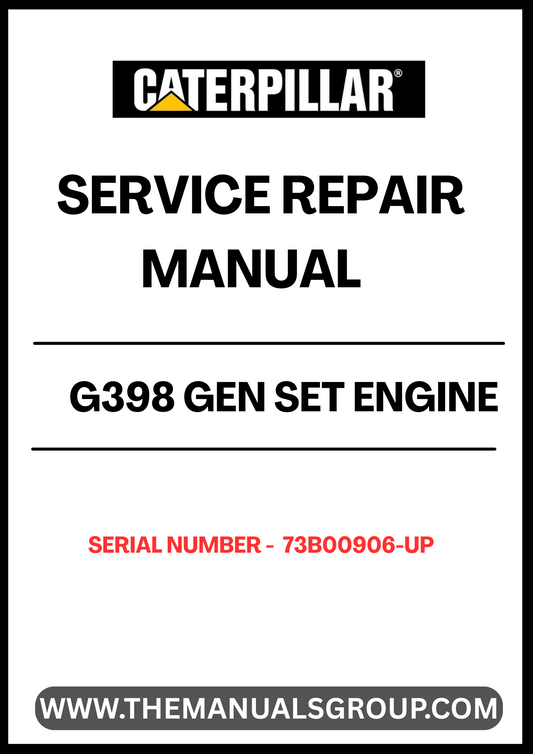 Enhance your maintenance capabilities with the CAT G398 Gen Set Engine Service Repair Manual, specifically designed for serial numbers 73B00906 and up. This comprehensive guide provides detailed instructions and insights to ensure your engine operates at peak performance, minimizing downtime and maximizing efficiency.