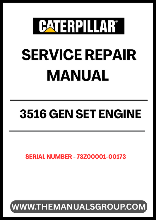 Ensure your CAT 3516 Gen Set Engine operates at peak performance with our comprehensive Service Repair Manual, specifically designed for serial numbers 73Z00001-00173. This manual is an essential resource for technicians and operators, providing detailed instructions and insights for effective maintenance and repair.