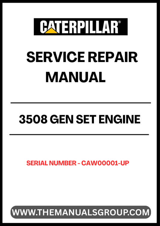 Discover the essential CAT 3508 Gen Set Engine Service Repair Manual, designed specifically for serial numbers CAW00001 and up. This comprehensive guide is your go-to resource for maintaining and repairing your engine, ensuring optimal performance and longevity.