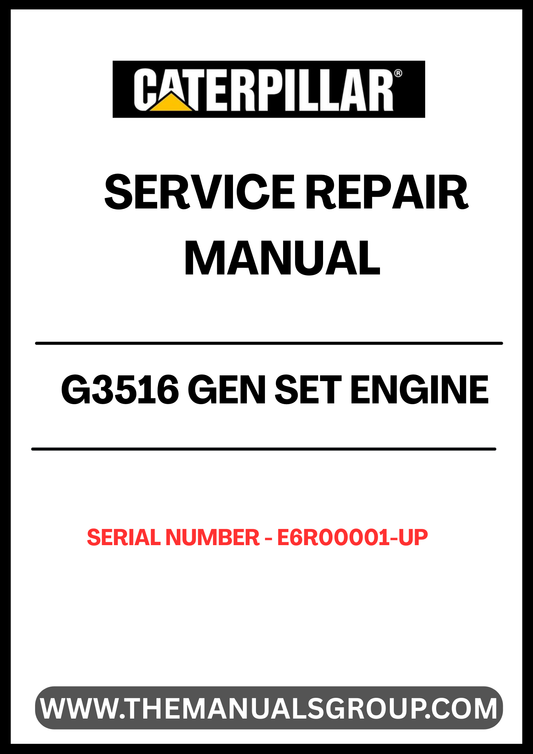 The CAT G3516 Gen Set Engine Service Repair Manual (S/N - E6R00001-UP) is an essential resource for technicians and engineers working with CAT G3516 engines. This comprehensive manual provides detailed instructions and specifications, ensuring that you have the necessary information to perform effective maintenance and repairs.