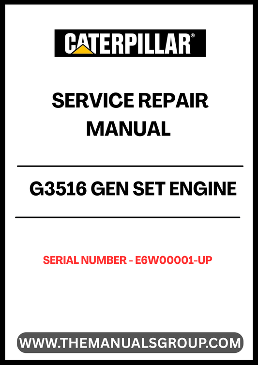 Ensure your CAT G3516 Gen Set Engine operates at peak performance with the comprehensive Service Repair Manual, specifically designed for serial numbers E6W00001 and up. This manual is an essential resource for technicians and operators, providing detailed instructions and insights into maintenance, troubleshooting, and repair procedures.