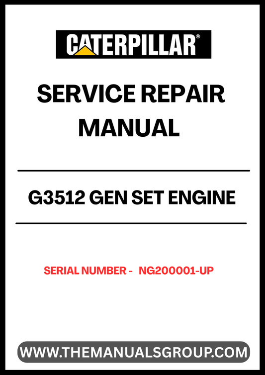 The CAT G3512 Gen Set Engine Service Repair Manual (S/N - NG200001-UP) is an essential resource for anyone looking to maintain or repair their CAT G3512 engine. This comprehensive manual provides detailed instructions, diagrams, and specifications to ensure that you can effectively troubleshoot and resolve any issues that may arise.