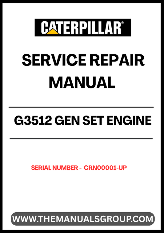 Unlock the full potential of your CAT G3512 Gen Set Engine with our comprehensive Service Repair Manual, specifically designed for serial numbers CRN00001 and up. This manual is an essential resource for technicians and operators, providing detailed insights into maintenance, troubleshooting, and repair procedures tailored to your engine model.