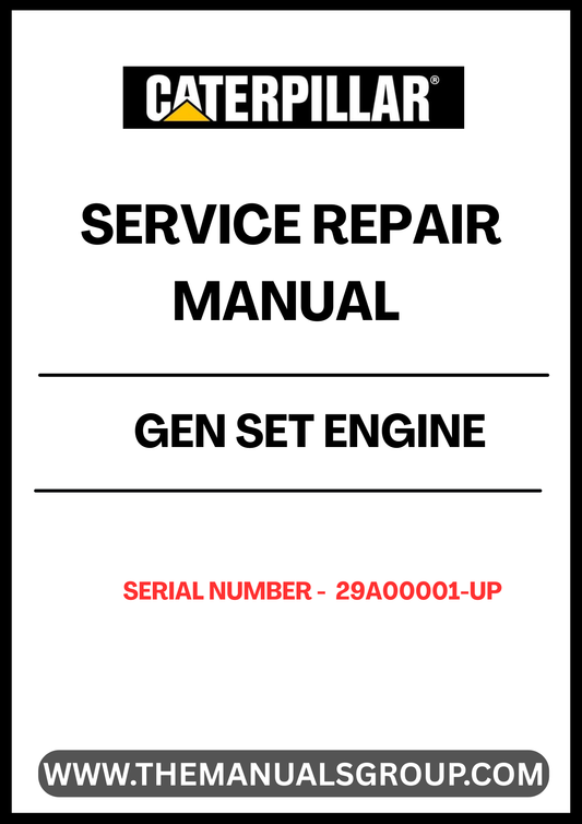  Ensure your CAT Gen Set engine operates at peak performance with our comprehensive Service Repair Manual, specifically designed for serial numbers 29A00001 and up. This manual is an essential resource for technicians and DIY enthusiasts alike, providing detailed instructions and insights for effective maintenance and repair.