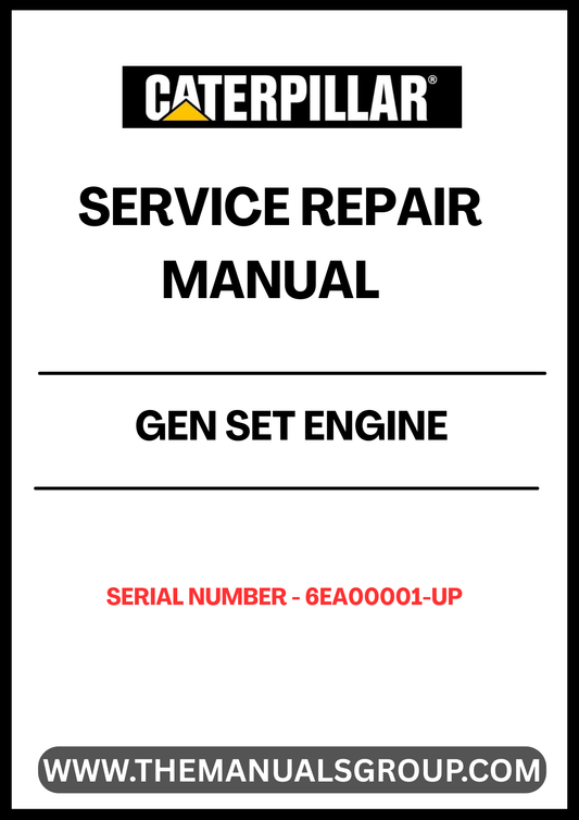 Unlock the full potential of your CAT Gen Set Engine with our comprehensive Service Repair Manual, specifically designed for serial numbers 6EA00001 and up. This manual is an essential resource for technicians and DIY enthusiasts alike, providing detailed instructions and insights to ensure your engine operates at peak performance.
