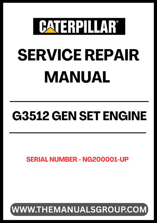 Discover the essential CAT G3512 Gen Set Engine Service Repair Manual, specifically designed for serial numbers NG200001 and up. This comprehensive guide is your go-to resource for maintaining and repairing your engine, ensuring optimal performance and longevity.