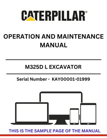 The CAT M325D L Excavator Operation and Maintenance Manual is an essential resource for operators and maintenance personnel. This comprehensive guide provides detailed instructions on the operation, maintenance, and troubleshooting of the M325D L model, powered by the reliable C-7 engine. With clear illustrations and step-by-step procedures, users can ensure optimal performance and longevity of their equipment.