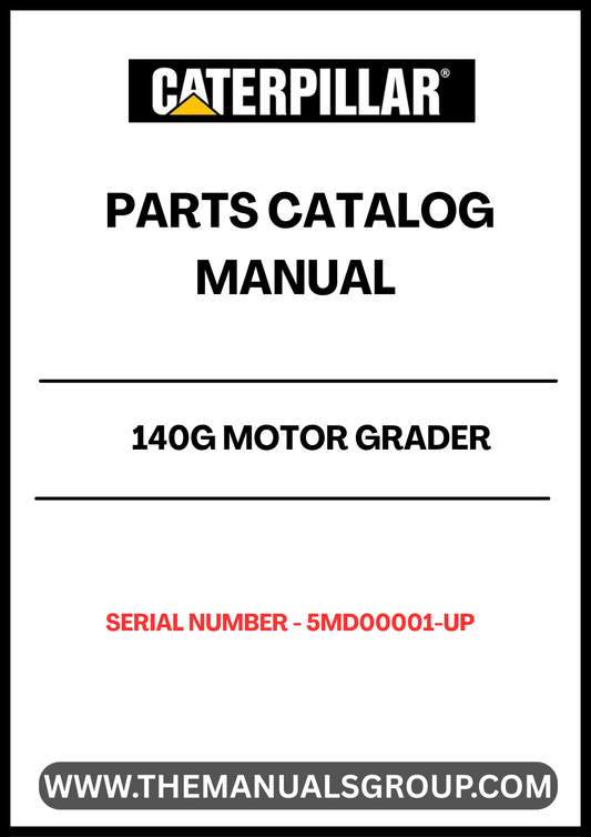 Discover the essential CAT 140G Motor Grader Parts Catalog Manual, specifically designed for serial numbers 5MD00001 and up. This comprehensive manual is your go-to resource for understanding the intricate components of your grader, ensuring you have the right parts at your fingertips for efficient maintenance and repairs.