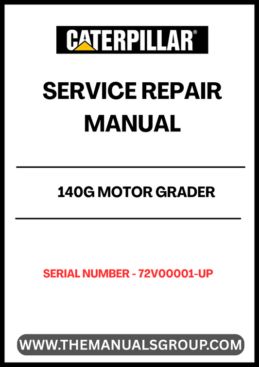  Unlock the full potential of your CAT 140G Motor Grader with our comprehensive Service Repair Manual, specifically designed for serial numbers 72V00001 and up. This manual is an essential resource for anyone looking to maintain, troubleshoot, and repair their grader efficiently. With detailed diagrams and step-by-step instructions, you can ensure your equipment operates at peak performance.