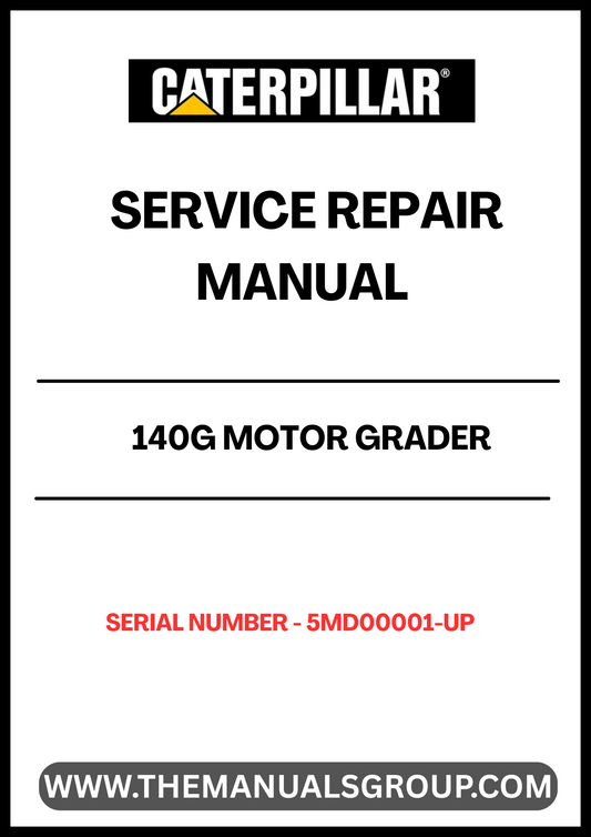 Enhance your maintenance capabilities with the CAT 140G Motor Grader Service Repair Manual, specifically designed for models with serial numbers 5MD00001 and up. This comprehensive guide is an essential resource for technicians and operators, providing detailed instructions and insights to keep your grader running smoothly.
