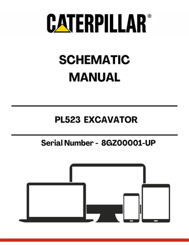Discover the CAT PL523 Excavator Schematic Manual, designed specifically for models with serial numbers 8GZ00001 and up. This comprehensive manual provides detailed schematics that are essential for understanding the intricate workings of your excavator, ensuring you have the right information at your fingertips for maintenance and repairs.
