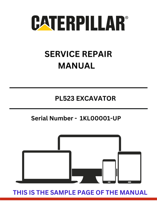 Unlock the full potential of your CAT PL523 Excavator with the comprehensive Service Repair Manual, specifically designed for serial numbers 1KL00001 and up. This manual is an essential resource for operators and technicians, providing detailed instructions and insights to keep your equipment running smoothly and efficiently.