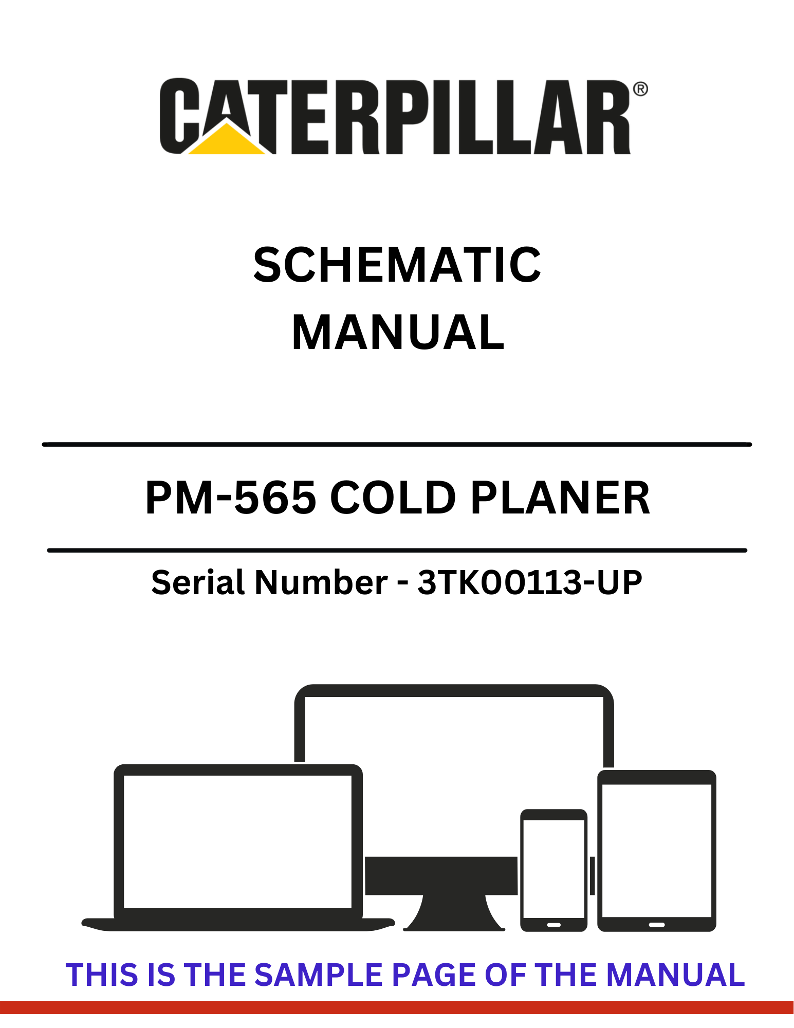 Explore the CAT PM-565 Cold Planer Schematic Manual (S/N 3TK00113-UP) featuring the robust 3408 engine. Get essential schematics and operational guidance.