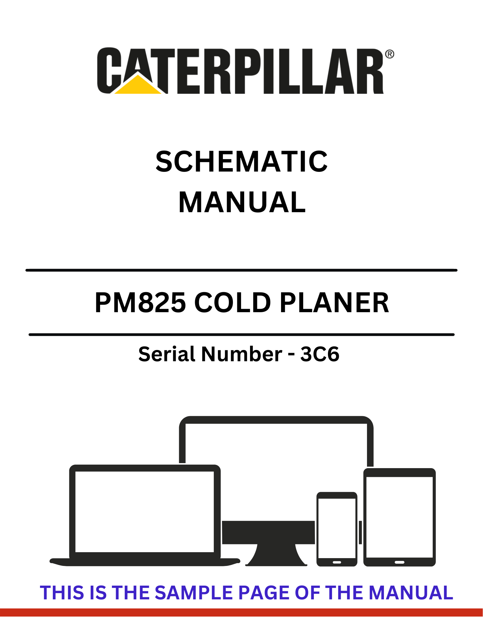Access the CAT PM825 Cold Planer Schematic Manual (S/N - 3C6) for comprehensive schematics and maintenance tips. Optimize your machinery's efficiency now.