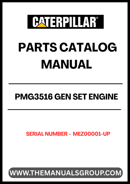 Discover the CAT PMG3516 Gen Set Engine Parts Catalog Manual, specifically designed for the G3516C engine with serial number MEZ00001 and above. This comprehensive manual serves as an essential resource for technicians and engineers, providing detailed information on parts, specifications, and maintenance procedures to ensure optimal performance and longevity of your engine.