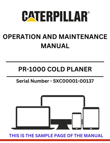 Discover the CAT PR-1000C Cold Planer Operation and Maintenance Manual for S/N 5XC00138-UP. Ensure optimal performance and longevity of your equipment.
