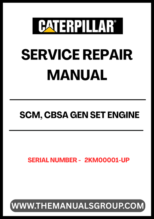 Unlock the full potential of your CAT SCM, CBSA Gen Set Engine with our comprehensive Service Repair Manual, specifically designed for serial numbers 2KM00001 and up. This manual is an essential resource for technicians and DIY enthusiasts alike, providing detailed instructions and insights to ensure your engine operates at peak performance.