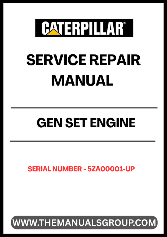 Ensure your CAT Gen Set engine operates at peak performance with our comprehensive Service Repair Manual, specifically designed for serial numbers 5ZA00001 and up. This manual is an essential resource for technicians and DIY enthusiasts alike, providing detailed instructions and insights into maintenance and repair procedures.