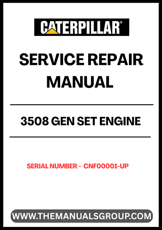 Discover the essential CAT 3508 Gen Set Engine Service Repair Manual, designed specifically for serial numbers CNF00001 and up. This comprehensive guide is an invaluable resource for technicians and engineers, providing detailed instructions and insights to ensure optimal performance and longevity of your engine.
