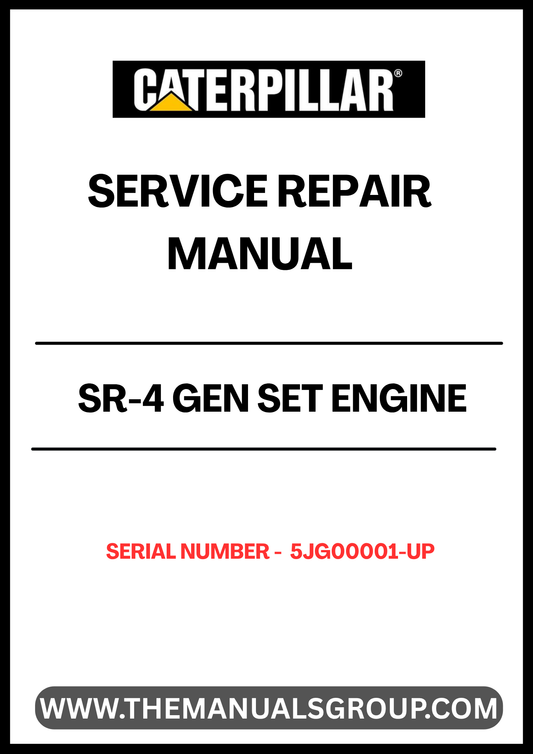The CAT SR-4 Gen Set Engine Service Repair Manual (S/N - 5JG00001-UP) is an essential resource for technicians and operators looking to maintain and repair their CAT SR-4 generator sets. This comprehensive manual provides detailed instructions, diagrams, and specifications to ensure optimal performance and longevity of your equipment.