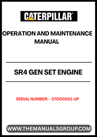 Ensure your CAT SR4 Gen Set engine operates at peak performance with the comprehensive Service Repair Manual, specifically designed for serial numbers 5TD00001 and up. This manual is an essential resource for technicians and DIY enthusiasts alike, providing detailed instructions and insights into maintenance, troubleshooting, and repair procedures.