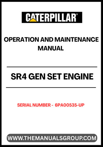  Ensure optimal performance and longevity of your CAT SR4 Gen Set Engine with the comprehensive Operation and Maintenance Manual, specifically designed for serial numbers 6PA00535 and above. This manual serves as an essential resource, providing detailed instructions and guidelines for efficient operation and maintenance practices.