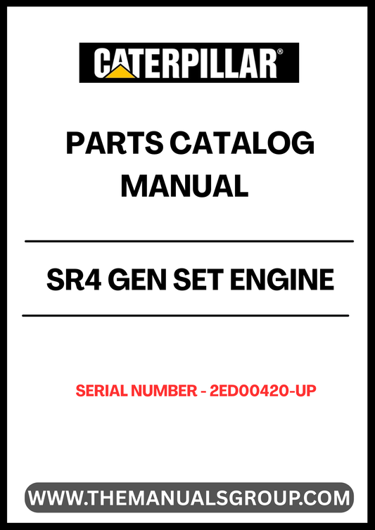 Discover the essential CAT SR4 Gen Set Engine Parts Catalog Manual, designed specifically for serial numbers 2ED00420 and up. This comprehensive manual serves as a vital resource for technicians and engineers, providing detailed information on parts, specifications, and maintenance procedures to ensure optimal performance of your engine.