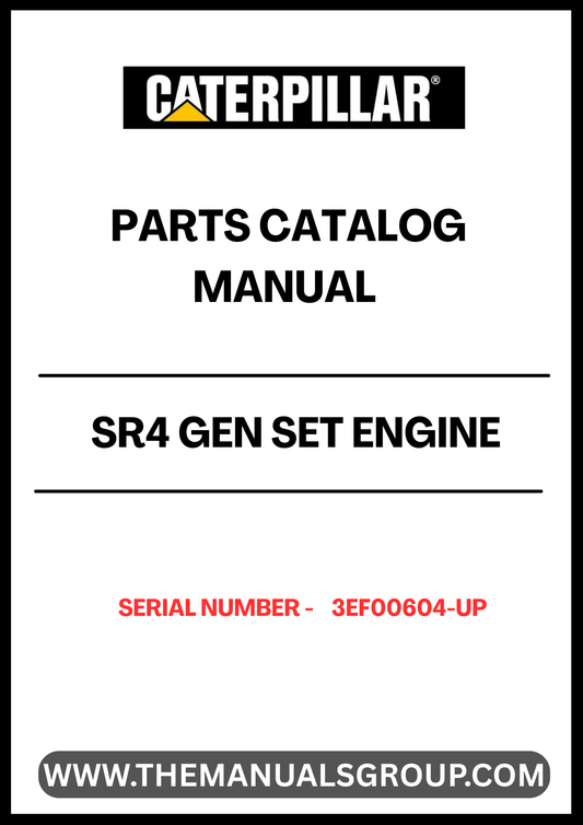 Discover the essential CAT SR4 Gen Set Engine Parts Catalog Manual, specifically designed for serial numbers 3EF00604 and up. This comprehensive manual serves as a vital resource for technicians and engineers, providing detailed information on parts, specifications, and maintenance procedures to ensure optimal performance of your CAT engine.