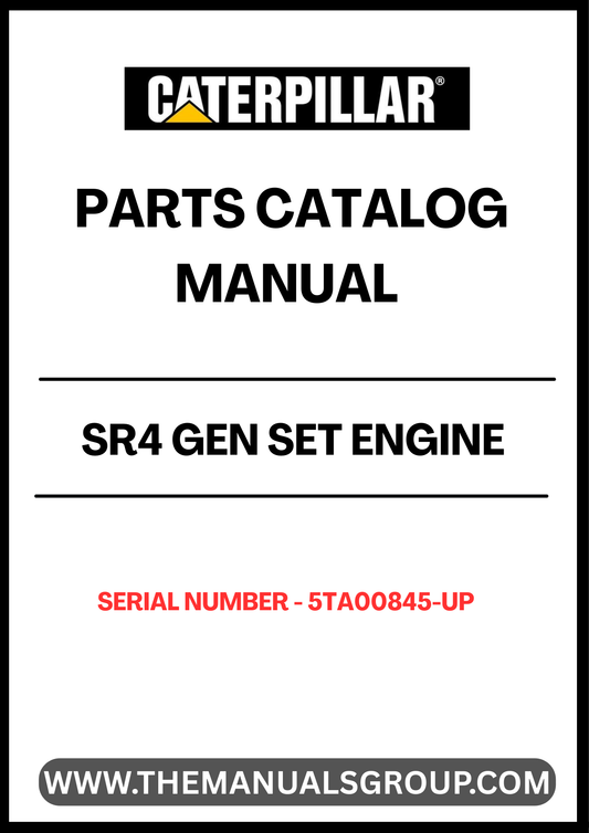  Enhance the performance and longevity of your CAT SR4 Gen Set with our comprehensive Engine Parts Catalog Manual, specifically designed for serial numbers 5TA00845 and up. This manual serves as an essential resource for identifying and sourcing the right parts, ensuring your equipment runs smoothly and efficiently.
