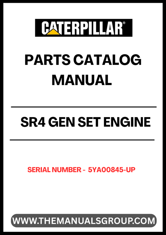  Enhance the performance and longevity of your CAT SR4 Gen Set with our comprehensive Engine Parts Catalog Manual, specifically designed for serial numbers 5YA00845 and up. This manual serves as an essential resource for identifying and sourcing the right parts, ensuring your equipment runs smoothly and efficiently.