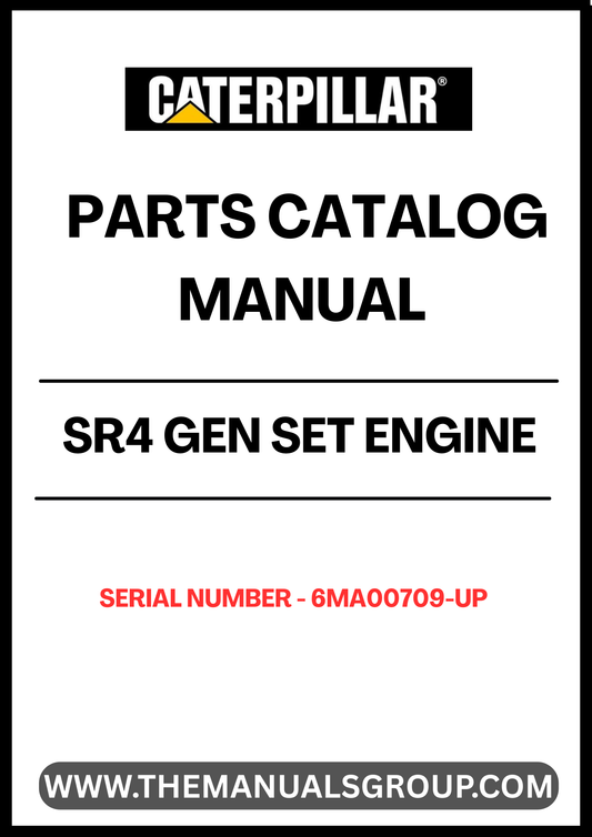 Discover the essential CAT SR4 Gen Set Engine Parts Catalog Manual, designed specifically for serial numbers 6MA00709 and up. This comprehensive manual serves as a vital resource for technicians and engineers, providing detailed information on parts, specifications, and maintenance procedures to ensure optimal performance of your engine.