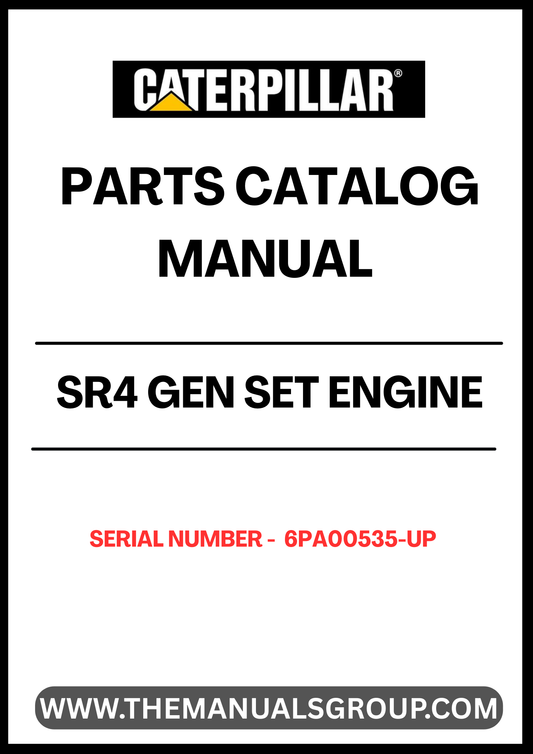 Discover the essential CAT SR4 Gen Set Engine Parts Catalog Manual, specifically designed for serial numbers 6PA00535 and up. This comprehensive manual serves as a vital resource for technicians and engineers, providing detailed information on parts, specifications, and maintenance procedures to ensure optimal performance of your engine.