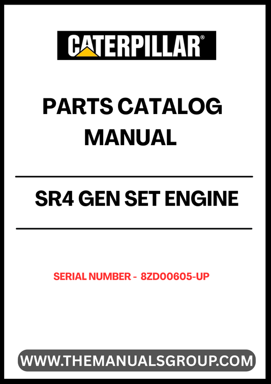 Discover the essential CAT SR4 Gen Set Engine Parts Catalog Manual, specifically designed for serial numbers 8ZD00605 and up. This comprehensive manual serves as a vital resource for technicians and engineers, providing detailed diagrams and specifications to ensure accurate repairs and maintenance of your CAT engine.