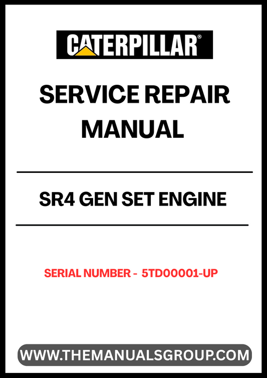 Ensure your CAT SR4 Gen Set engine operates at peak performance with the comprehensive Service Repair Manual, specifically designed for serial numbers 5TD00001 and up. This manual is an essential resource for technicians and DIY enthusiasts alike, providing detailed instructions and insights into maintenance, troubleshooting, and repair procedures.