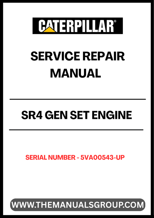 Ensure your CAT SR4 Gen Set engine operates at peak performance with our comprehensive Service Repair Manual, specifically designed for serial numbers 5VA00543 and up. This manual is an essential resource for technicians and DIY enthusiasts alike, providing detailed instructions and insights for effective maintenance and repair.