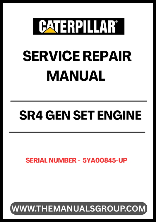 Ensure your CAT SR4 Gen Set engine operates at peak performance with our comprehensive Service Repair Manual, specifically designed for serial numbers 5YA00845 and up. This manual is an essential resource for technicians and DIY enthusiasts alike, providing detailed instructions and insights into maintenance and repair procedures.
