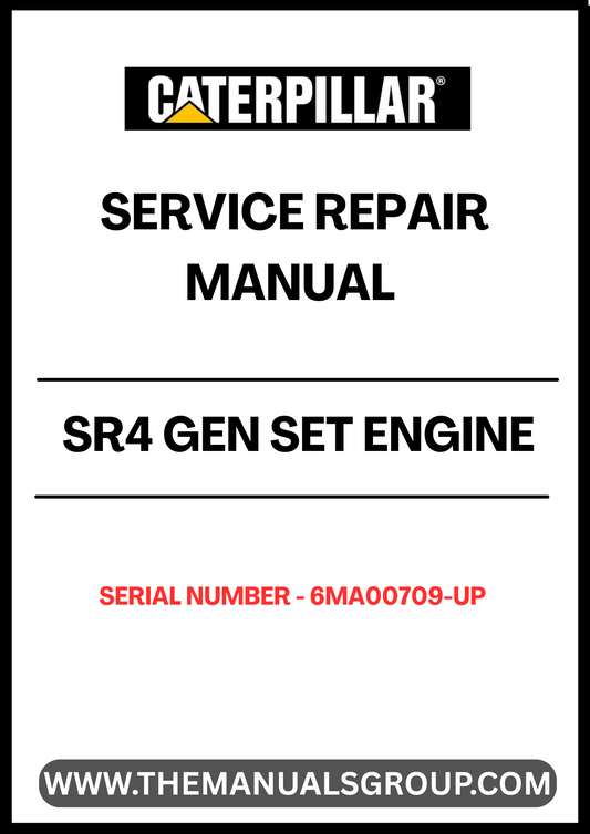 Ensure your CAT SR4 Gen Set engine operates at peak performance with our comprehensive Service Repair Manual, specifically designed for serial numbers 6MA00709 and up. This manual is an essential resource for technicians and DIY enthusiasts alike, providing detailed instructions and insights for effective maintenance and repair.