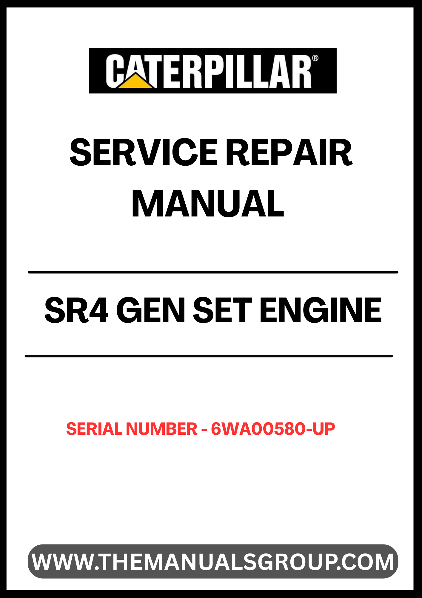 Discover the essential CAT SR4 Gen Set Engine Service Repair Manual, specifically designed for serial numbers 6WA00580 and up. This comprehensive guide is an invaluable resource for technicians and operators, providing detailed instructions and insights to ensure optimal performance and longevity of your engine.