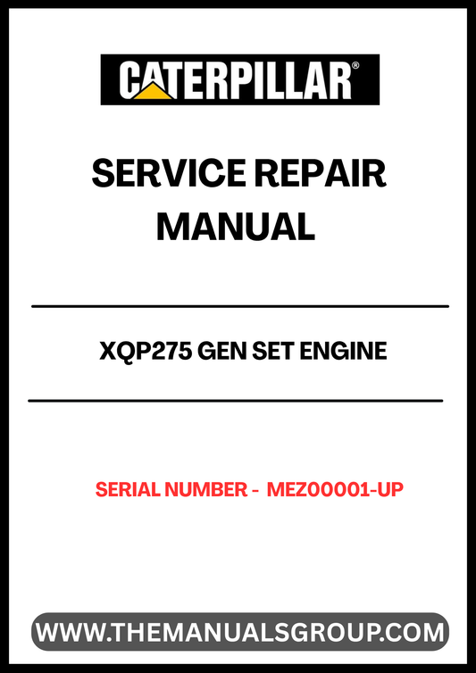 Unlock the full potential of your CAT XQP275 GEN SET with the comprehensive Engine Service Repair Manual, specifically designed for serial numbers MEZ00001 and up. This manual is an essential resource for anyone looking to maintain or repair the powerful C9 engine, ensuring optimal performance and longevity.