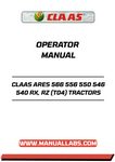 Unlock the full potential of your CLAAS ARES 566, 556, 550, 546, and 540 RX/RZ tractors with our comprehensive Operator Manual in PDF format. This essential guide provides detailed instructions and insights to help you operate your tractor efficiently and safely, ensuring optimal performance in every task.