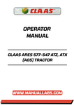 Discover the essential CLAAS ARES 577-547 ATZ, ATX (A05) Tractor Operator Manual in a convenient PDF format. This comprehensive guide is designed to enhance your understanding of your tractor's features, ensuring optimal performance and maintenance.