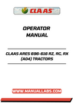 Unlock the full potential of your CLAAS ARES 696-616 RZ, RC, RX (A04) tractor with our comprehensive Operator Manual in PDF format. This essential guide provides detailed instructions and insights to help you operate your tractor efficiently and safely, ensuring optimal performance in every task.