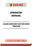 Unlock the full potential of your CLAAS ARES 697-617 ATZ (A03) tractor with our comprehensive Operator Manual in PDF format. This essential guide provides detailed instructions and insights to help you operate your tractor efficiently and safely, ensuring optimal performance in every task.