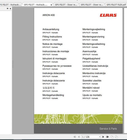Discover the essential CLAAS ARION 400 Fitting Instruction Manual, now available in a convenient PDF format. This comprehensive guide is designed to provide you with all the necessary information to ensure proper installation and maintenance of your CLAAS ARION 400 tractor.
