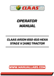 Discover the ultimate resource for your CLAAS ARION 650-610 HEXA STAGE V tractor with our comprehensive Operator Manual in PDF format. This essential guide is designed to enhance your understanding of your tractor's features, ensuring you maximize its performance and efficiency on the field.